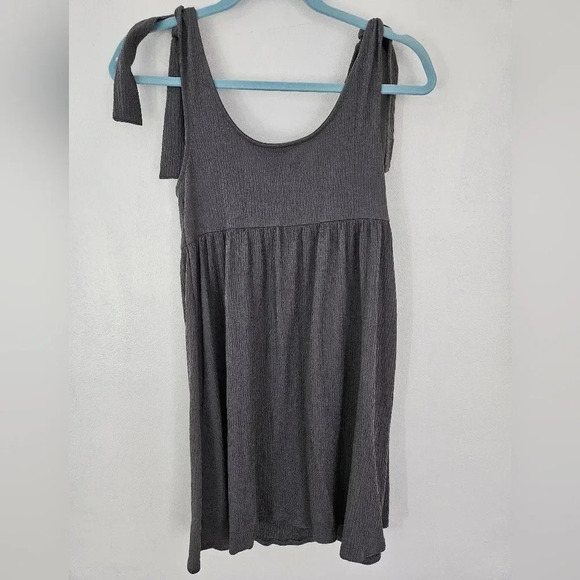Wild Fable Tie-Strap Babydoll Textured Knit Dress grey size‎ small - Picture 3 of 7